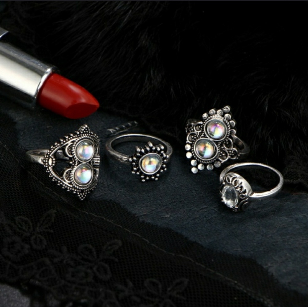 $$SOLD$$ Vintage BOHO Statement Ring Set - Picture 3 of 5